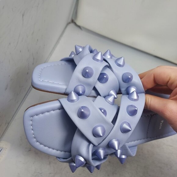 CHRISTIAN LOUBOUTIN Miss Spika Stud Flat Lilac Purple Sandal - Picture 9 of 9